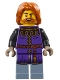 Minifig No: bdp184  Name: Medieval Seaside Market Tax Collector - Male, Dark Purple Surcoat, Sand Blue Legs, Dark Orange Hair