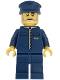 Minifig No: bdp202  Name: Wild West Train Conductor - Male, Dark Blue Uniform