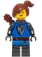 Minifig No: bdp208  Name: Black Falcon Archer - Female, Pearl Dark Gray Detailed Legs, Reddish Brown Hair, Quiver