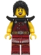 Minifig No: bdp209 Name: Blacksmith - Female, Dark Red Overalls and Legs with Trim, Black Hair, Shoulder Pads Minifig No: bdp209 Name: Blacksmith - Female, Dark Red Overalls and Legs with Trim, Black Hair, Shoulder Pads