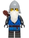 Minifig No: bdp215  Name: Black Falcon Archer - Male, Pearl Dark Gray Detailed Legs, Light Bluish Gray Helmet with Neck Protector, White Beard, Quiver