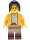 Minifig No: bdp225 Name: Antique Shop - Female, Bright Light Orange Jacket, Dark Tan Legs with Molded Reddish Brown Boots, Black Ponytail Minifig No: bdp225 Name: Antique Shop - Female, Bright Light Orange Jacket, Dark Tan Legs with Molded Reddish Brown Boots, Black Ponytail