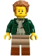 Minifig No: bdp239 Name: Vampire Castle Visitor - Male, Dark Green Open Jacket, Dark Tan Legs with Reddish Brown Boots, Medium Nougat Hair Minifig No: bdp239 Name: Vampire Castle Visitor - Male, Dark Green Open Jacket, Dark Tan Legs with Reddish Brown Boots, Medium Nougat Hair