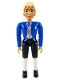 Minifig No: belvMale13 Name: Belville Male - White Shirt Blue Jacket with Purple Sash and Blue Bow, Black Breeches Minifig No: belvMale13 Name: Belville Male - White Shirt Blue Jacket with Purple Sash and Blue Bow, Black Breeches