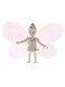 Minifig No: belvfairy06a  Name: Belville Fairy - White with Flowers Pattern (Millimy) - With Wings and Bow