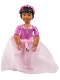 Minifig No: belvfemale06a  Name: Belville Female - Princess Paprika Dark Pink Top Lace Inset with Skirt, Headband