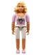 Minifig No: belvfemale17  Name: Belville Female - White Shorts, Pink Shirt, Light Yellow Hair