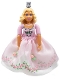 Minifig No: belvfemale17b  Name: Belville Female - White Shorts, Pink Shirt, Light Yellow Hair, Pink Layered Skirt Long, Crown
