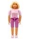 Minifig No: belvfemale22  Name: Belville Female - Dark Pink Shorts, Pink Shirt, Light Yellow Hair