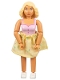 Minifig No: belvfemale23a  Name: Belville Female - Pink Swimsuit, Light Yellow Hair, Skirt