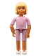 Minifig No: belvfemale24  Name: Belville Female - Pink Shorts, Pink Shirt with Necklace Pattern, Light Yellow Hair
