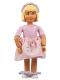 Minifig No: belvfemale24b  Name: Belville Female - Pink Shorts, Pink Shirt with Necklace Pattern, Light Yellow Hair, Pink Skirt, Bows, Headband