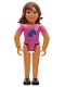 Minifig No: belvfemale63  Name: Belville Female - Girl with Brown Hair and Pink Shirt