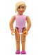 Minifig No: belvfemale71  Name: Belville Female - Girl, Bright Pink Top, Magenta Shoes, Light Yellow Hair