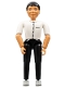 Minifig No: belvmale05  Name: Belville Male - Black Pants, White Shirt and Black Hair