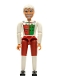 Minifig No: belvmale07  Name: Belville Male - King with White and Red Pants, Shirt Insignia, White Hair
