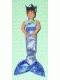 Minifig No: belvmale14a  Name: Belville Male - Light Blue Shirt with Net and Seashell Pattern, Blue Swimsuit, Brown Hair - With Fishtail