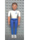 Minifig No: belvmale15  Name: Belville Male - Brown Hair, White Shirt with Anchor Pattern, Blue Pants, White Shoes