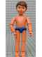 Minifig No: belvmale17  Name: Belville Male - Blue Swimsuit, Brown Hair (Child / Boy)