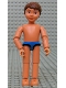 Minifig No: belvmale17  Name: Belville Male, Child Boy - Blue Swimsuit, Brown Hair (4111836)