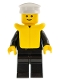 Minifig No: boat004  Name: Boat Admiral with Gold Anchor Pattern, Life Jacket