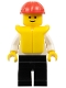 Minifig No: boat005 Name: Boat Worker - Torso with Anchor, Black Legs, Red Construction Helmet, Life Jacket Minifig No: boat005 Name: Boat Worker - Torso with Anchor, Black Legs, Red Construction Helmet, Life Jacket