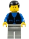 Lot ID: 395657482  Minifig No: but003  Name: Shirt with 3 Buttons - Blue, Light Gray Legs, Black Male Hair