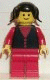 Minifig No: but004  Name: Shirt with 3 Buttons - Red, Red Arms, Red Legs, Black Pigtails Hair