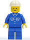 Minifig No: but008  Name: Shirt with 6 Buttons - Blue, Blue Legs, White Construction Helmet