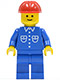 Minifig No: but011  Name: Shirt with 6 Buttons - Blue, Blue Legs, Red Construction Helmet