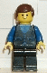 Minifig No: but013  Name: Shirt with 3 Buttons - Blue, Black Legs, Brown Male Hair
