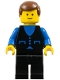 Minifig No: but013  Name: Shirt with 3 Buttons - Blue, Black Legs, Brown Male Hair