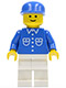 Minifig No: but014  Name: Shirt with 6 Buttons - Blue, White Legs, Blue Cap
