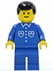 Minifig No: but019  Name: Shirt with 6 Buttons - Blue, Blue Legs, Black Male Hair