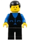 Minifig No: but025  Name: Shirt with 3 Buttons - Blue, Black Legs, Black Male Hair