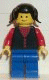 Minifig No: but026  Name: Shirt with 3 Buttons - Red, Red Arms, Blue Legs, Black Pigtails Hair