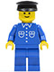 Minifig No: but028  Name: Shirt with 6 Buttons - Blue, Blue Legs, Black Hat