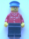 Minifig No: but033  Name: Shirt with 4 Buttons (sticker) - Red - Black Legs, Blue Hat