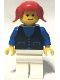 Minifig No: but034  Name: Shirt with 3 Buttons - Blue, White Legs, Red Pigtails Hair