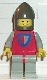Minifig No: cas075  Name: Classic - Knight, Shield Red/Gray, Light Gray Legs with Red Hips, Dark Gray Chin-Guard