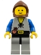 Lot ID: 266549053  Minifig No: cas092  Name: Peasant - Light Gray Legs, Brown Hood