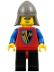 Minifig No: cas105  Name: Crusader Axe - Black Legs with Red Hips, Dark Gray Neck-Protector