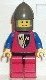 Minifig No: cas110  Name: Crusader Axe - Red Legs with Black Hips, Dark Gray Chin-Guard