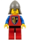 Minifig No: cas111  Name: Crusader Axe - Red Legs with Black Hips, Dark Gray Neck-Protector