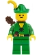 Minifig No: cas123a  Name: Forestman - Pouch, Green Hat, Yellow Feather, Quiver