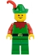 Minifig No: cas137  Name: Forestman - Red, Green Hat, Red Feather