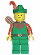 Minifig No: cas137a Name: Forestman - Red, Green Hat, Red Feather, Quiver Minifig No: cas137a Name: Forestman - Red, Green Hat, Red Feather, Quiver