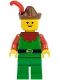 Minifig No: cas139  Name: Forestman - Red, Brown Hat, Red Feather