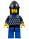 Minifig No: cas141  Name: Scale Mail - Blue, Blue Legs with Black Hips, Black Chin-Guard