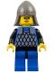 Lot ID: 405206187  Minifig No: cas142  Name: Scale Mail - Blue, Blue Legs with Black Hips, Dark Gray Neck-Protector